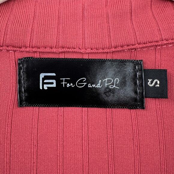 For G and PL Coral Long Sleeve Ribbed Button Placket Collared Polo Shirt Small - Picture 3 of 7